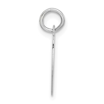 Sterling Silver Polished Bubble Block Initial V Charm — alternate view