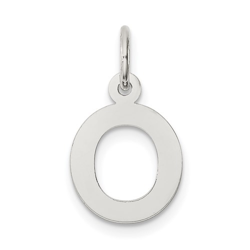 Sterling Silver Rhodium-plated Small Block Initial Q Charm