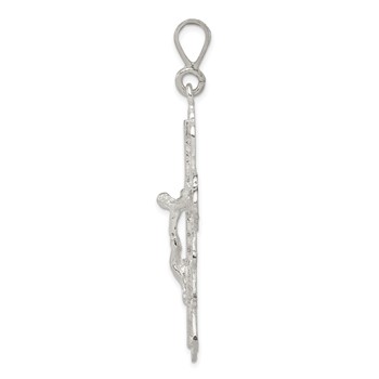 Sterling Silver Diamond-Cut Crucifix Pendant — alternate view