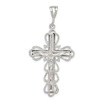 Sterling Silver Diamond-Cut Crucifix Pendant