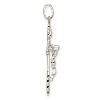 Sterling Silver INRI Crucifix Charm — alternate view