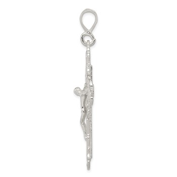 Sterling Silver Diamond-Cut Crucifix Pendant — alternate view