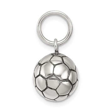 Sterling Silver Antique Soccer Ball Charm — alternate view