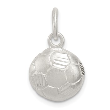 Sterling Silver Diamond Cut Soccer Ball Charm