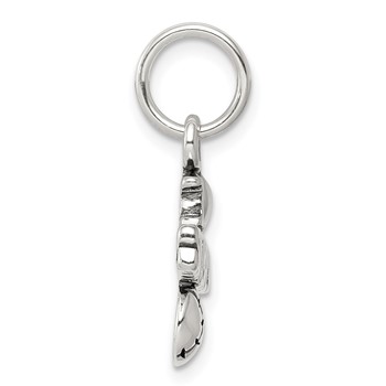 Sterling Silver Antique I (heart) Softball Charm — alternate view