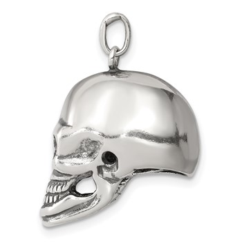Sterling Silver Skull Pendant — alternate view