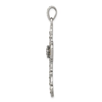 Sterling Silver Antiqued Marcasite Cross Pendant — alternate view