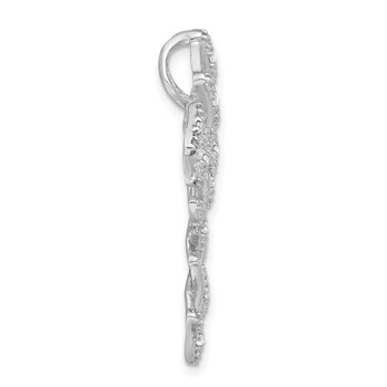 Sterling Silver Polished CZ Cross Chain Slide — alternate view