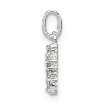 Sterling Silver CZ Cross Charm — alternate view