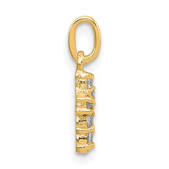 Sterling Silver Gold-tone CZ Cross Charm — alternate view