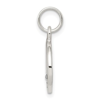 Sterling Silver Antiqued Stellux Crystal Faith Charm — alternate view