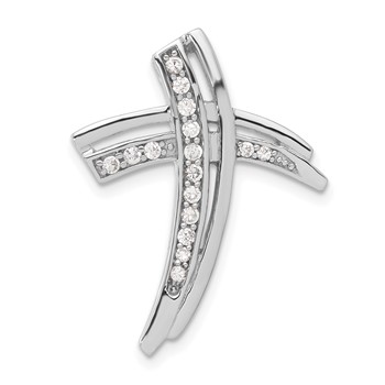 Sterling Silver CZ Cross Slide Pendant