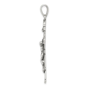 Sterling Silver Antiqued Iona Crucifix Pendant — alternate view