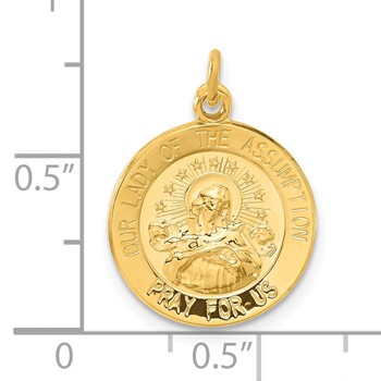 Sterling Silver & 24k Gold -plated Our Lady of the Assumption Medal — alternate view