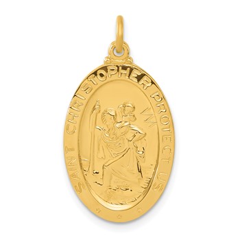 Sterling Silver 24k Gold-plated Saint Christopher Golf Medal