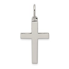 14k White Gold Thorn Cross Pendant - Quality Gold
