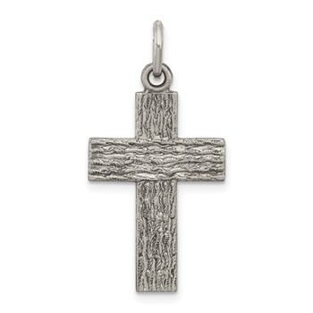 Sterling Silver Antiqued Cross Charm