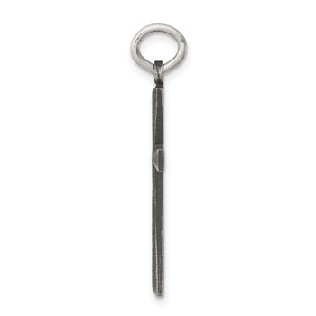 Sterling Silver Antiqued Cross Charm — alternate view