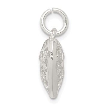 Sterling Silver Filigree Heart Charm — alternate view