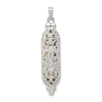 Sterling Silver Fancy Mezuzah Pendant