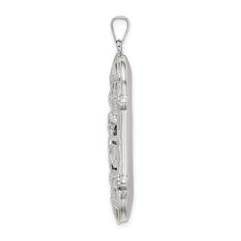 Sterling Silver Fancy Mezuzah Pendant — alternate view