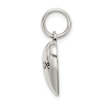 Sterling Silver Antiqued Believe Pendant — alternate view