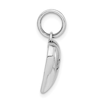 Sterling Silver Polished & Antiqued Desire Heart Pendant — alternate view