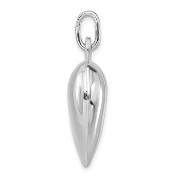 Sterling Silver Polished Puffed Heart Pendant — alternate view