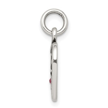 Sterling Silver Antiqued Sweet 16 Heart Charm — alternate view