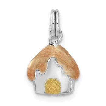 Sterling Silver Enameled House Charm