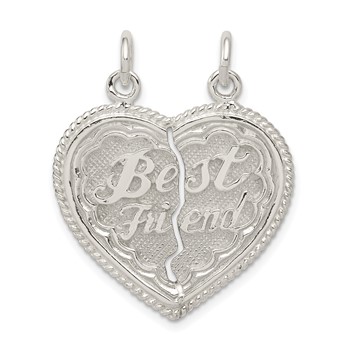 Sterling Silver Best Friend 2-piece break apart Heart Charm