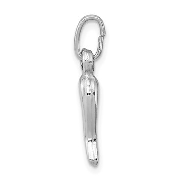 Sterling Silver Rhodium-plated Italian Horn Charm — alternate view