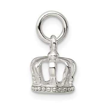Sterling Silver Crown Charm — alternate view