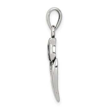 Sterling Silver Antiqued Tulip Pendant — alternate view