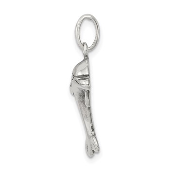 Sterling Silver Antiqued Dolphin Pendant — alternate view