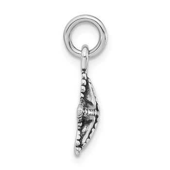 Sterling Silver Polished & Antiqued Starfish Charm — alternate view