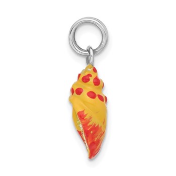 Sterling Silver Enameled Conch Shell Charm — alternate view