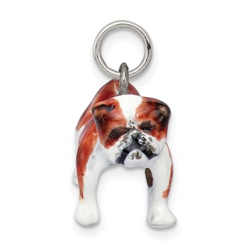 Sterling Silver Enameled Bulldog Charm — alternate view