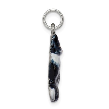 Silver Enamel Black & White Cat Charm — alternate view