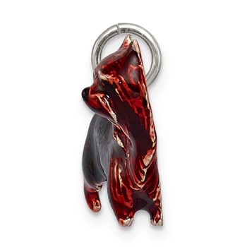 Sterling Silver Enameled Brown & Sable Cairn Terrier Charm — alternate view