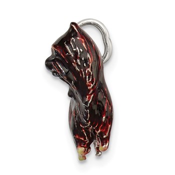 Sterling Silver Enameled Brown & Black Cairn Terrier Charm — alternate view
