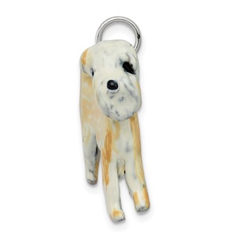 Silver Enamel Soft Coated Wheaton Terrier Charm — alternate view