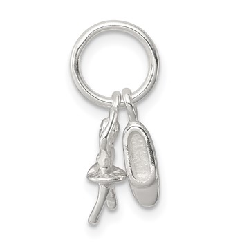 Sterling Silver Ballerina & Shoe Charm — alternate view
