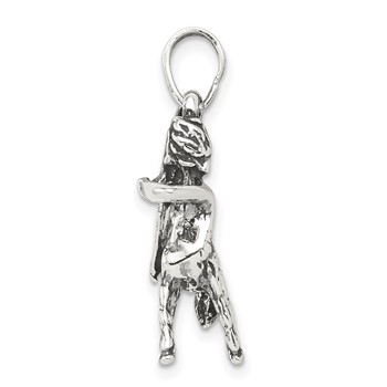 Sterling Silver Antiqued Sagittarius Zodiac Pendant — alternate view