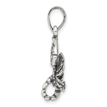Sterling Silver Antiqued Scorpio Zodiac Pendant — alternate view