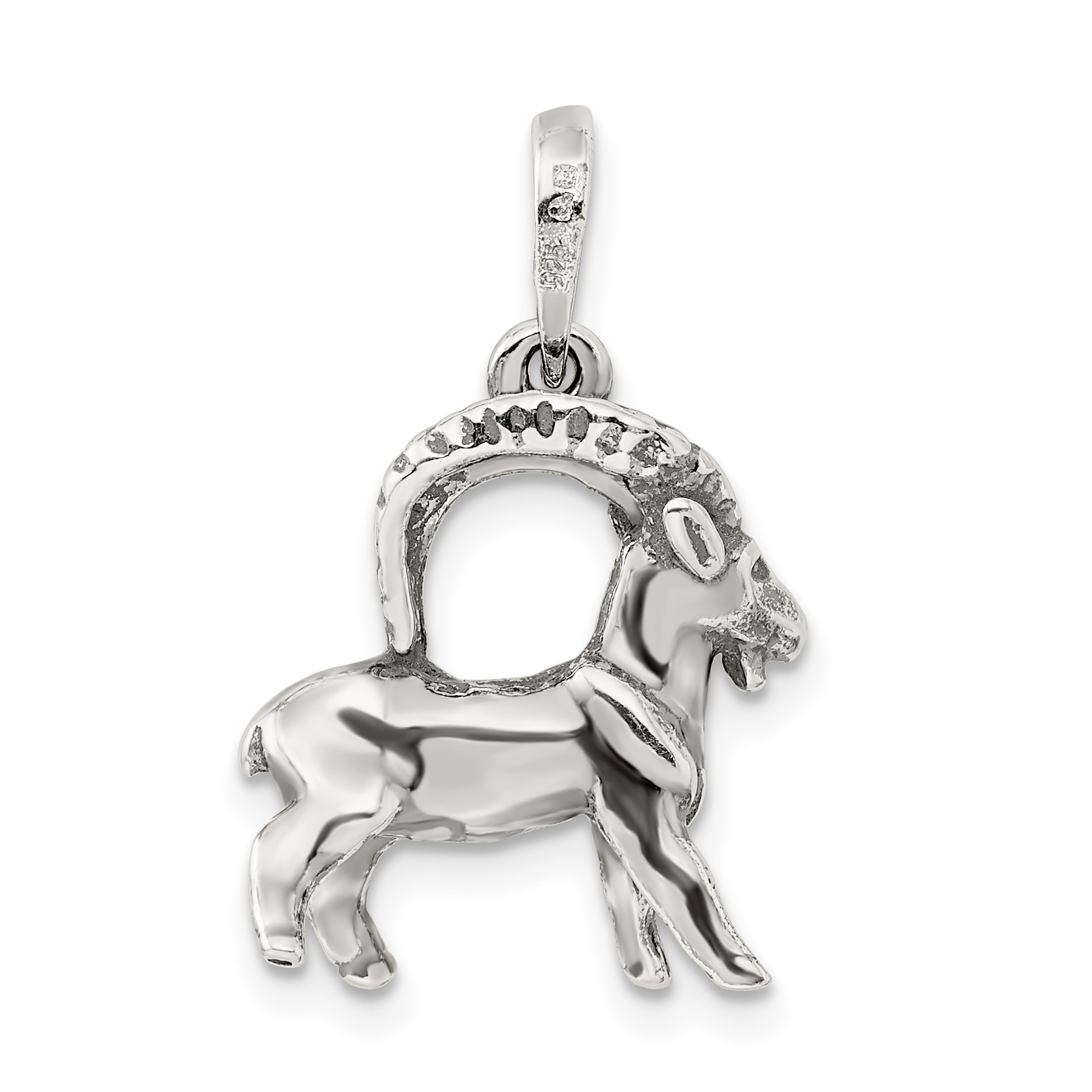 Capricorn Zodiac Pendant 21x16mm 925 Sterling Silver Solid detailed image 4