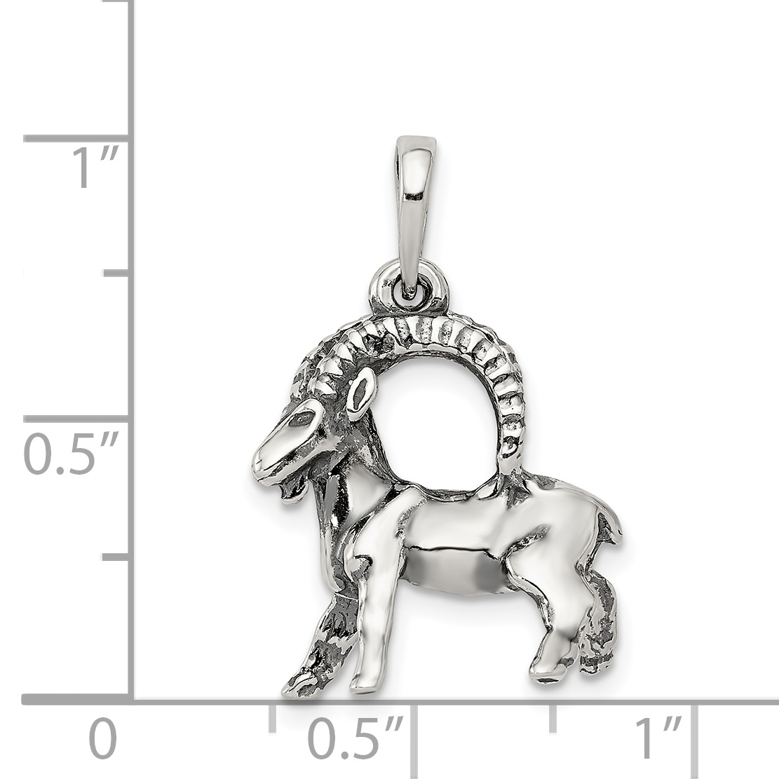 Capricorn Zodiac Pendant 21x16mm 925 Sterling Silver Solid detailed image 3