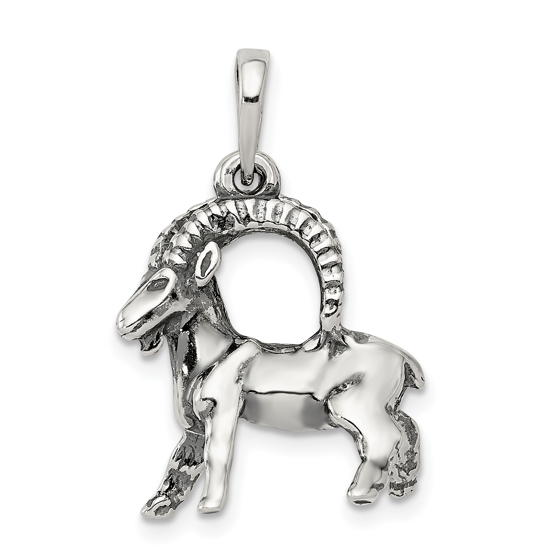 Capricorn Zodiac Pendant 21x16mm 925 Sterling Silver Solid main product image