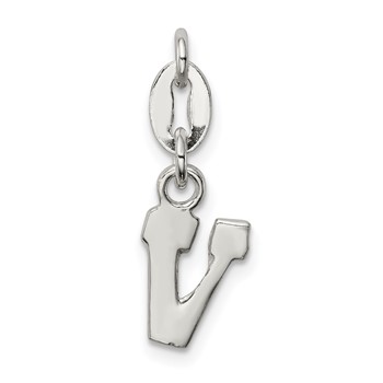 Sterling Silver Letter V Initial Charm