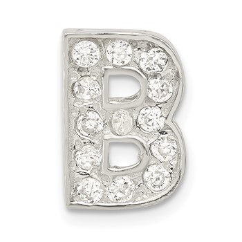Sterling Silver CZ Initial B Charm